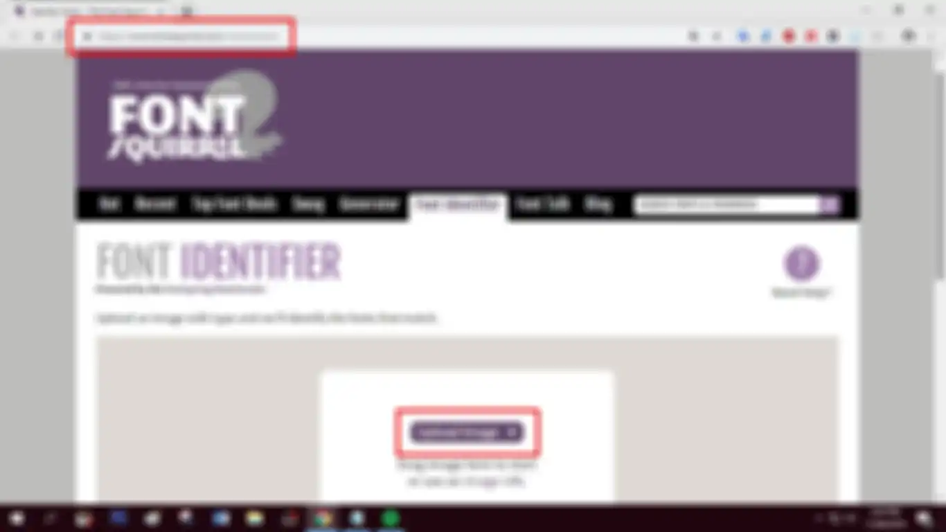Masuk ke situs Font Squirrel dan klik upload image