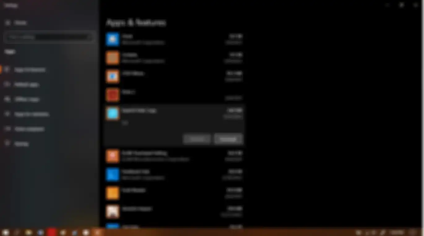 Uninstal aplikasi di pengaturan Apps & Features