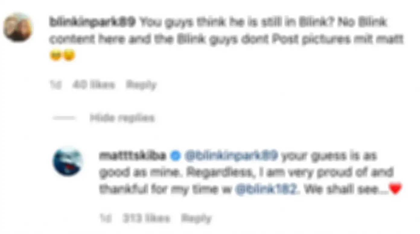 Komentar fans menanyakan kejelasan status Matt Skiba di Blink-182