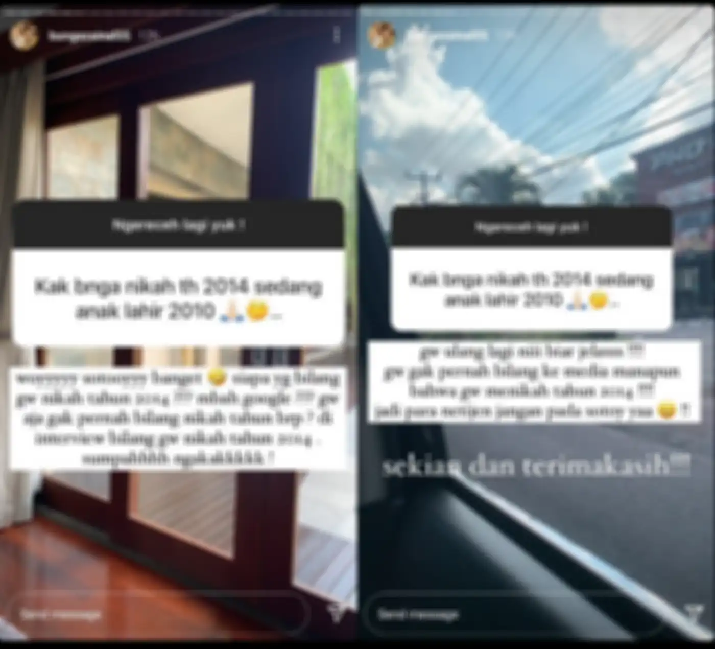Unggahan Bunga Zainal saat dirinya dituding hamil duluan sebelum menikah dengan Sukhdev Singh
