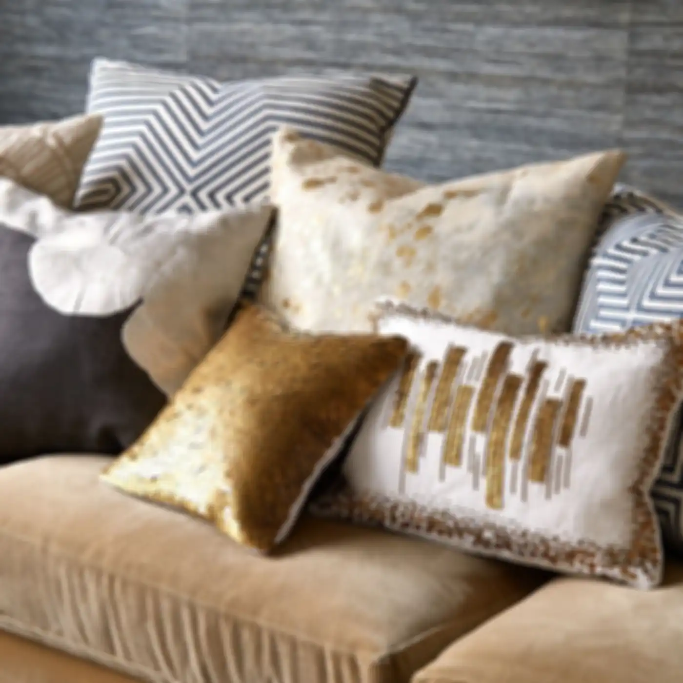 Bantal aksen metalik