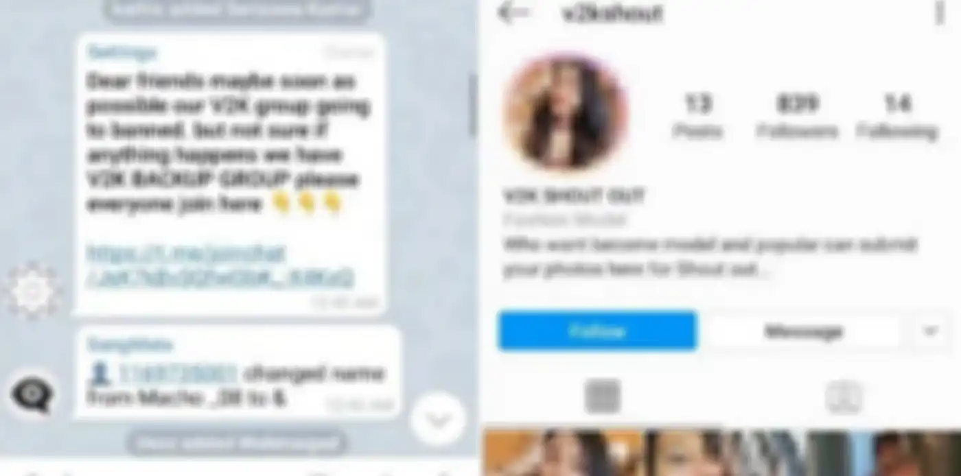 Tangkap layar grup v2k