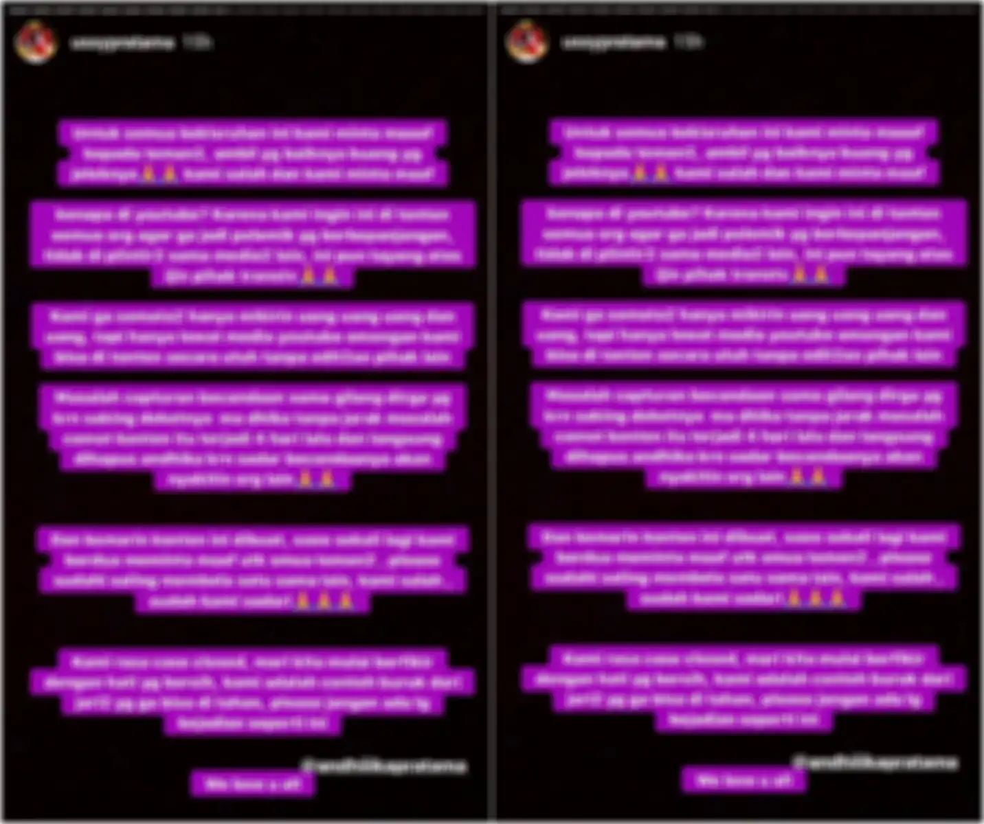 Unggahan instastory Ussy Sulistiawaty