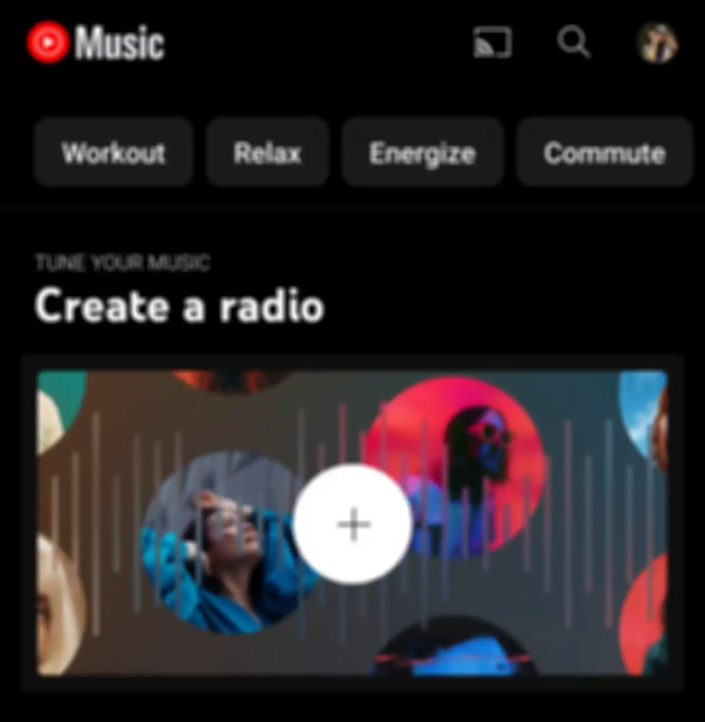 Halaman awal Fitur Create a radio