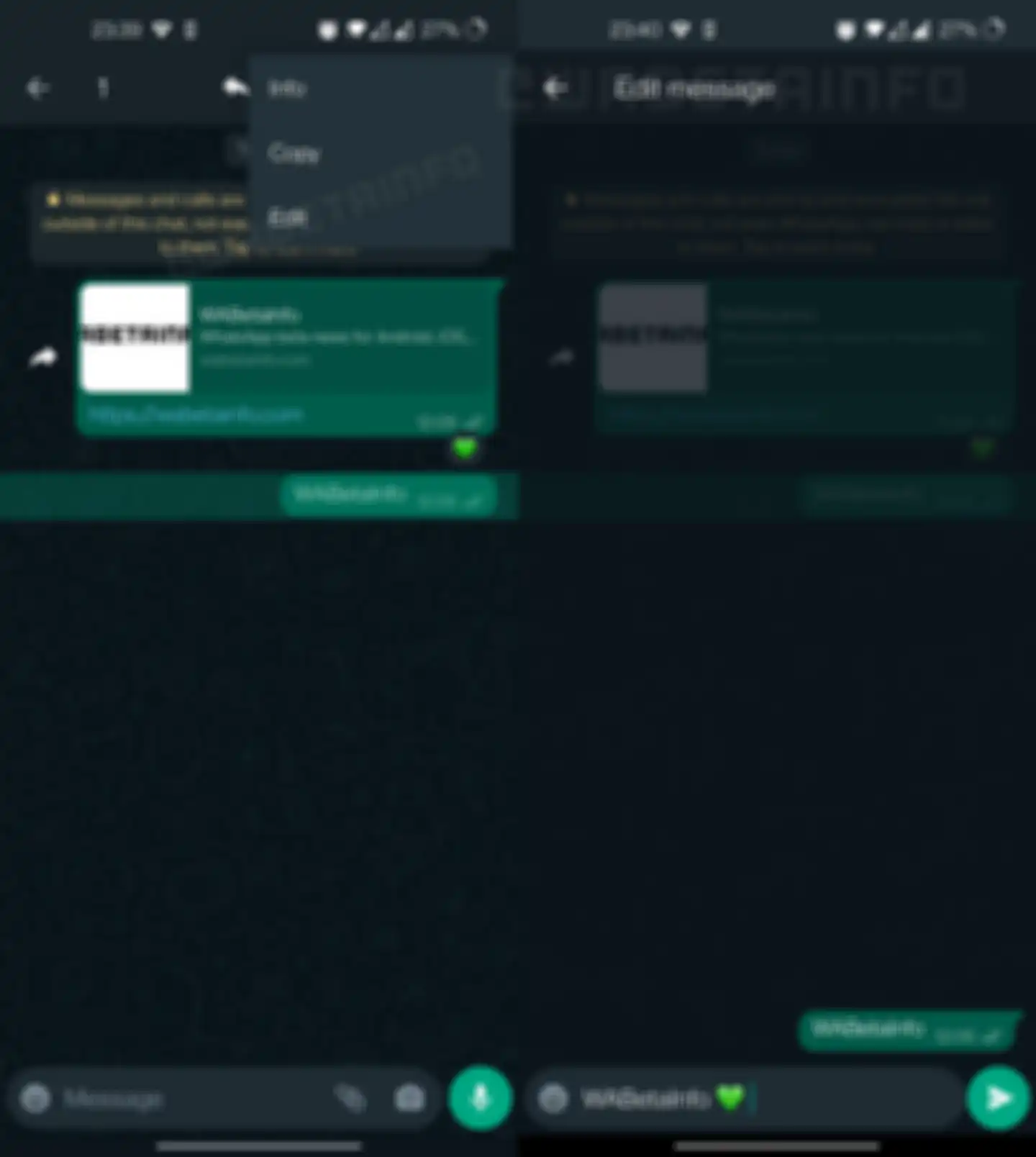 Fitur edit pesan di Whatsapp Beta