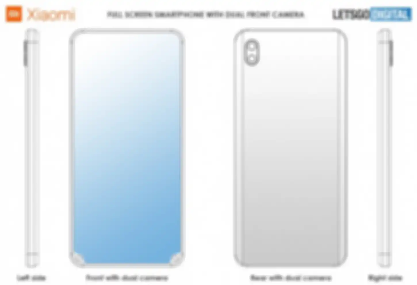 Desain hape Xioami dengan Notch dan kamera dibawah samping