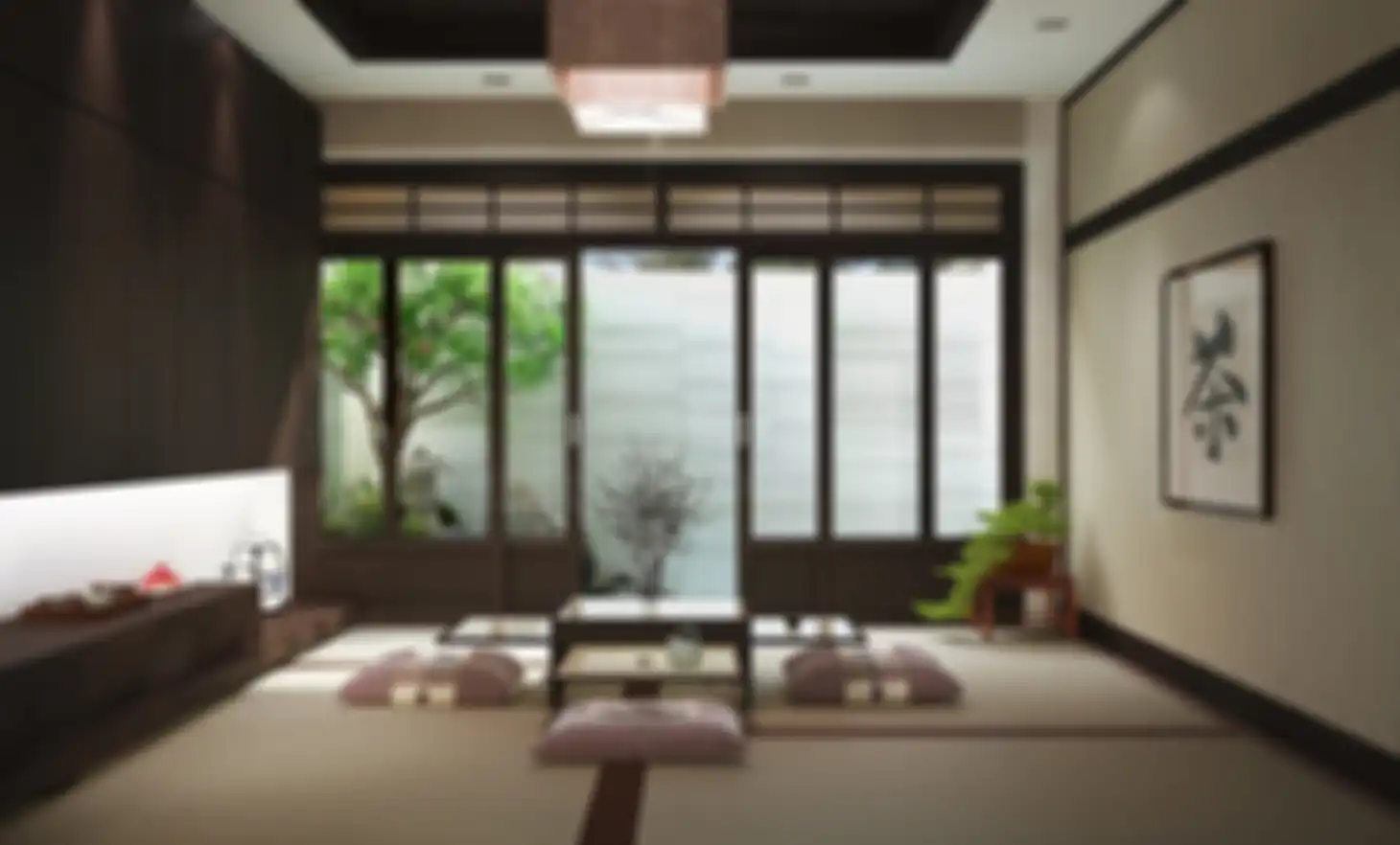 Ilustrasi interior zen