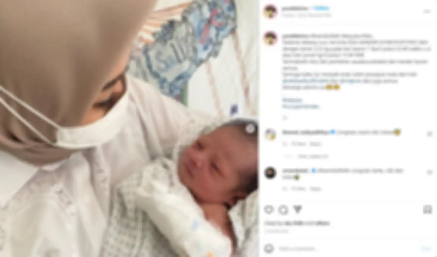 Unggahan potret wajah dan nama dari anak pertama Nikita Willy yang Lahir di Amerika Serikat