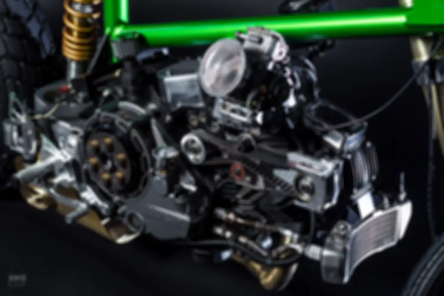 Mesin Ducati Pantah ditemplok ke motor custom bergaya BMX ini.
