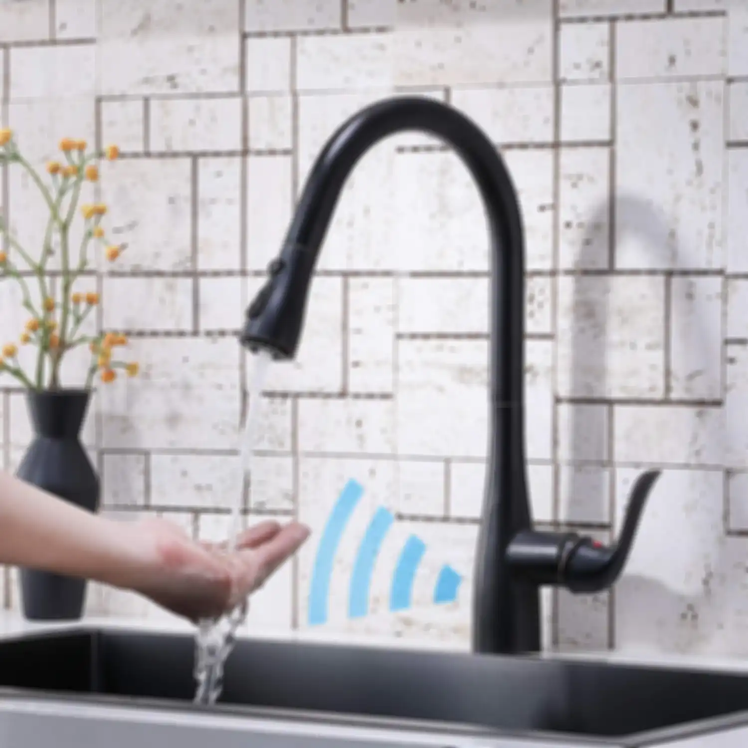 Ilustrasi wastafel hands-free