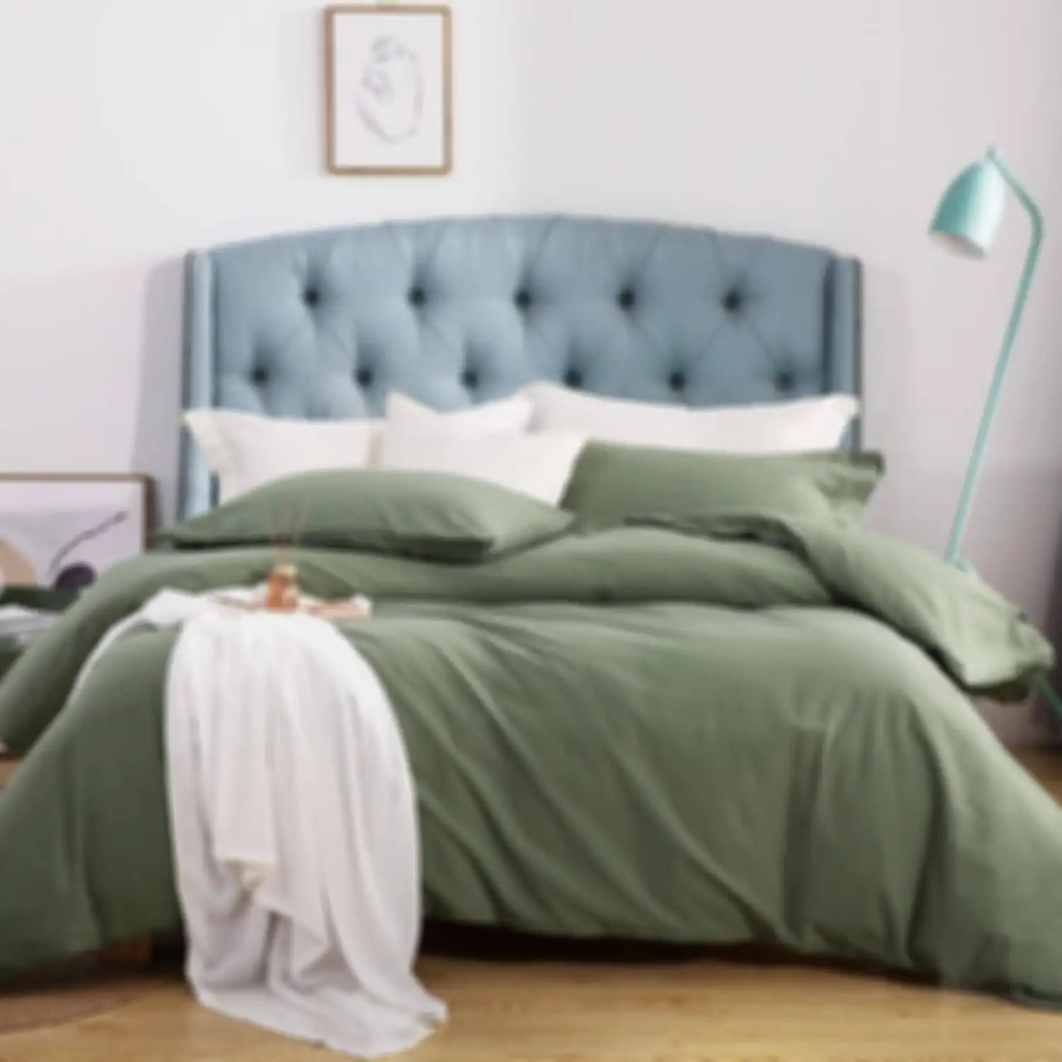 bed cover warna hijau sage (4)