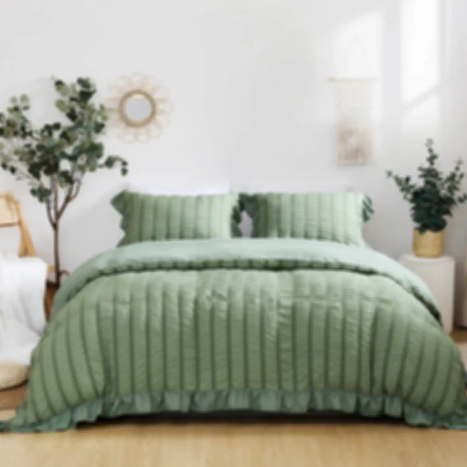 bed cover warna hijau sage (5)