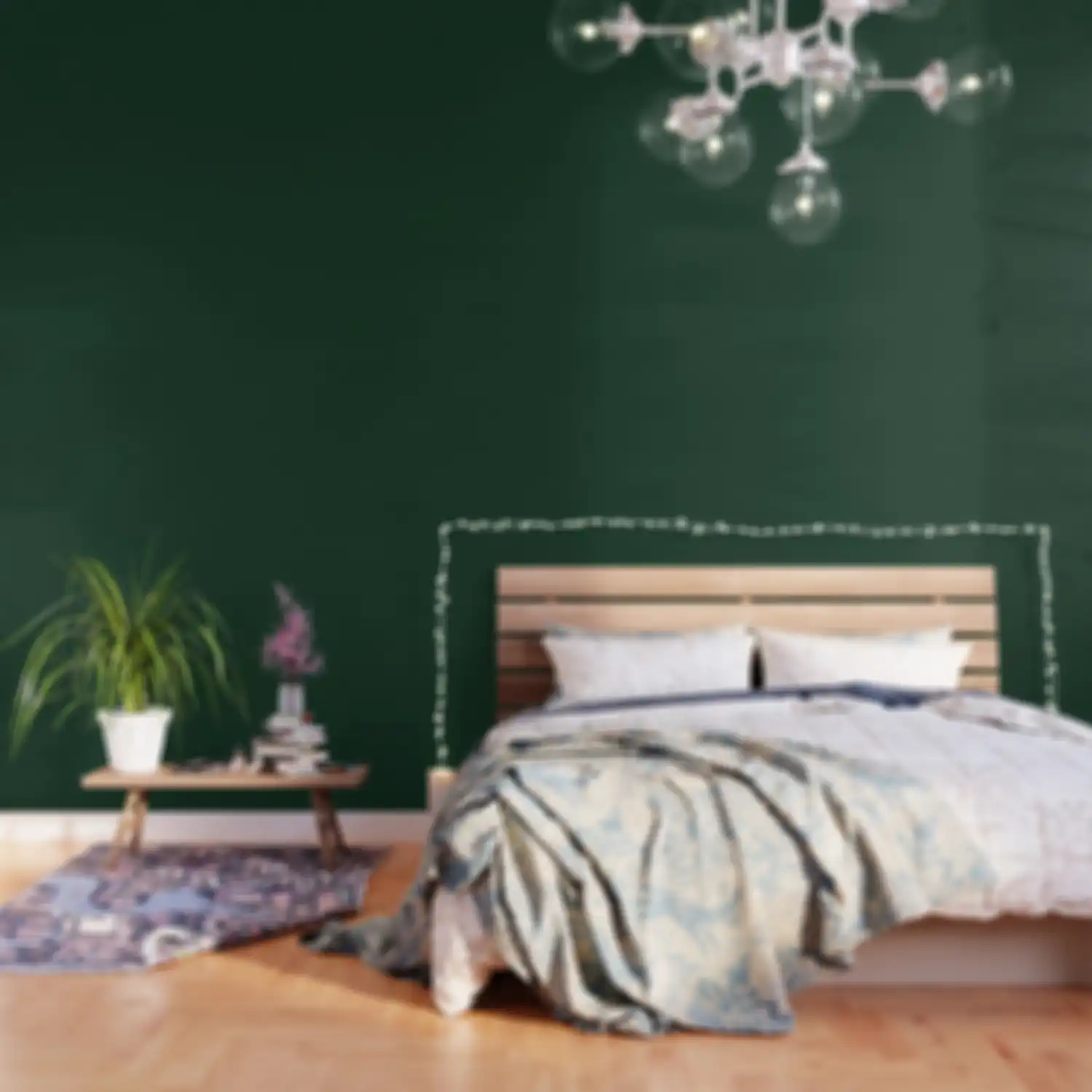Contoh kamar dengan warna phthalo green