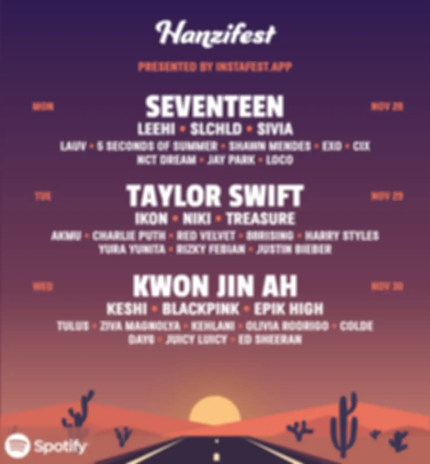 Inilah hasilnya jika kalian telah sesuai mengatur konser ala kamu di Instafest app.