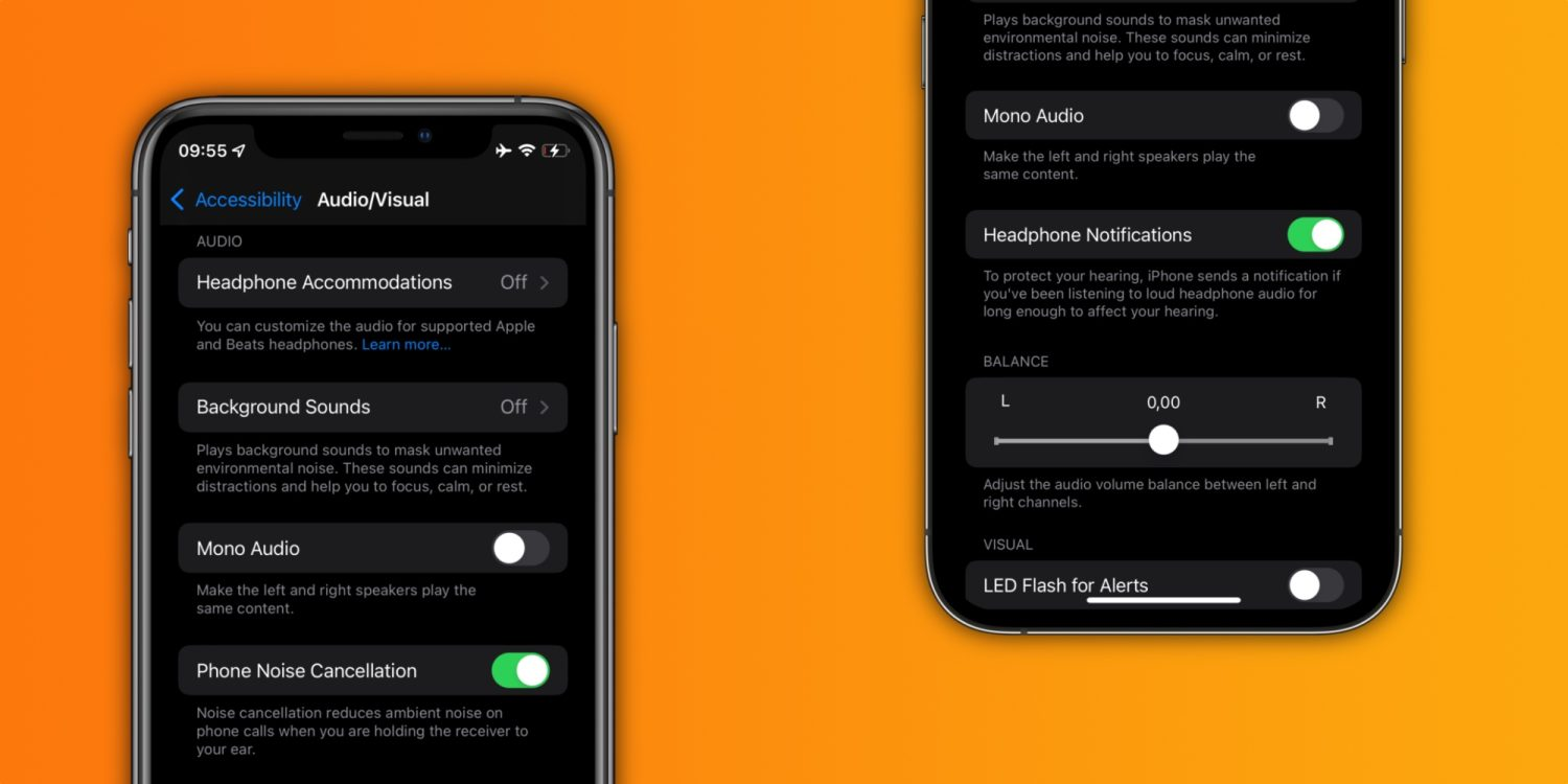 Toogle noise cancellation di pengaturan aksesibilitas