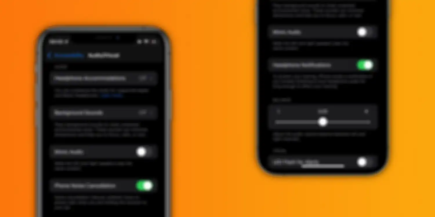 Toogle noise cancellation di pengaturan aksesibilitas