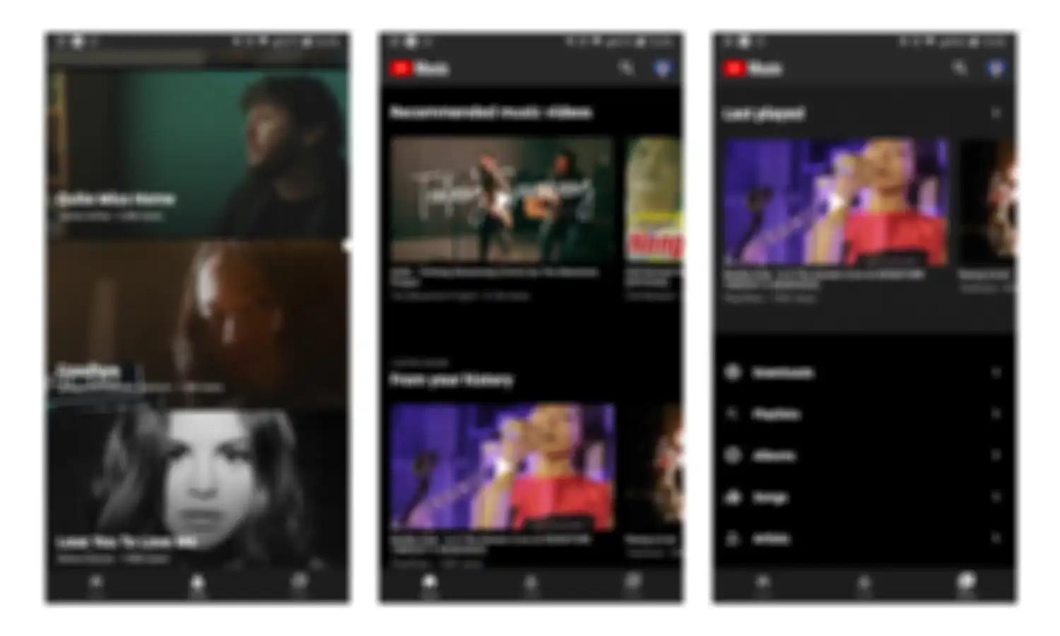 Tampilan aplikasi YouTube Music dengan kurasi manual