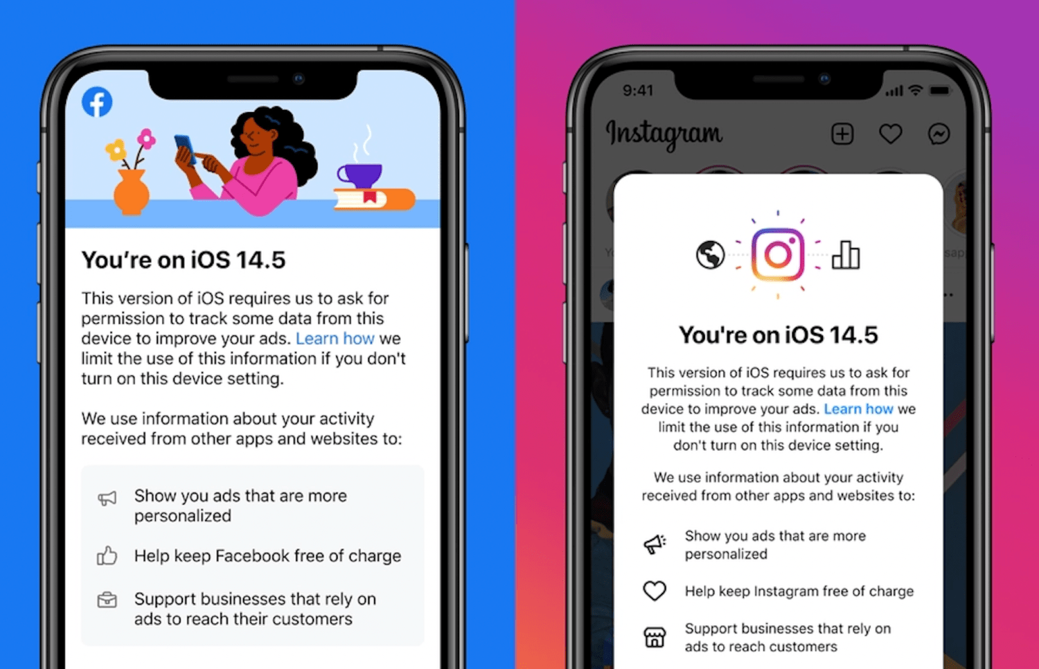 Pop Up pesan Facebook dan Instagram di iOS 14.5