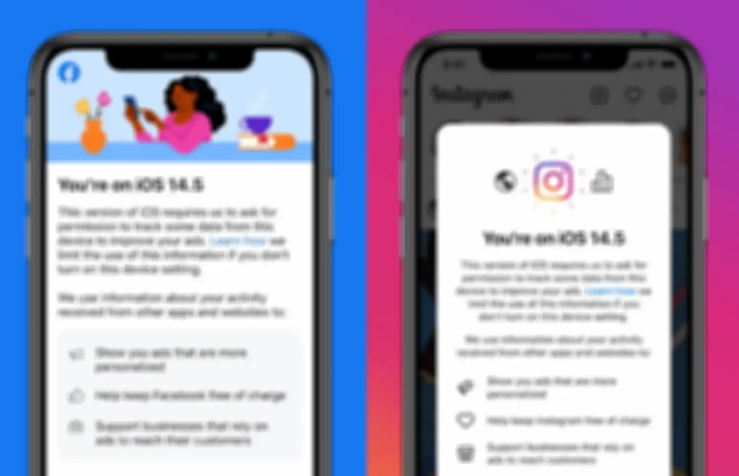 Pop Up pesan Facebook dan Instagram di iOS 14.5