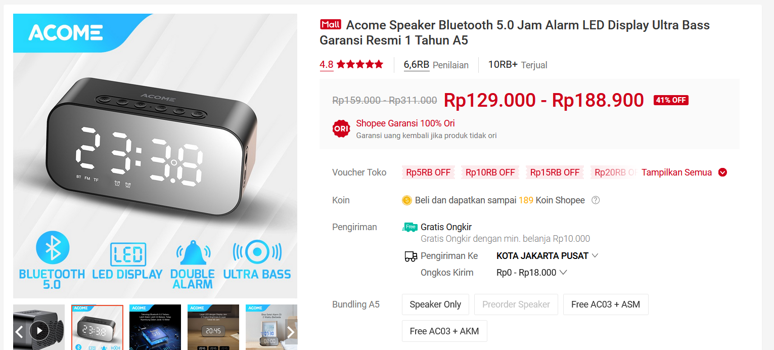 Acome Speaker Bluetooth 5.0