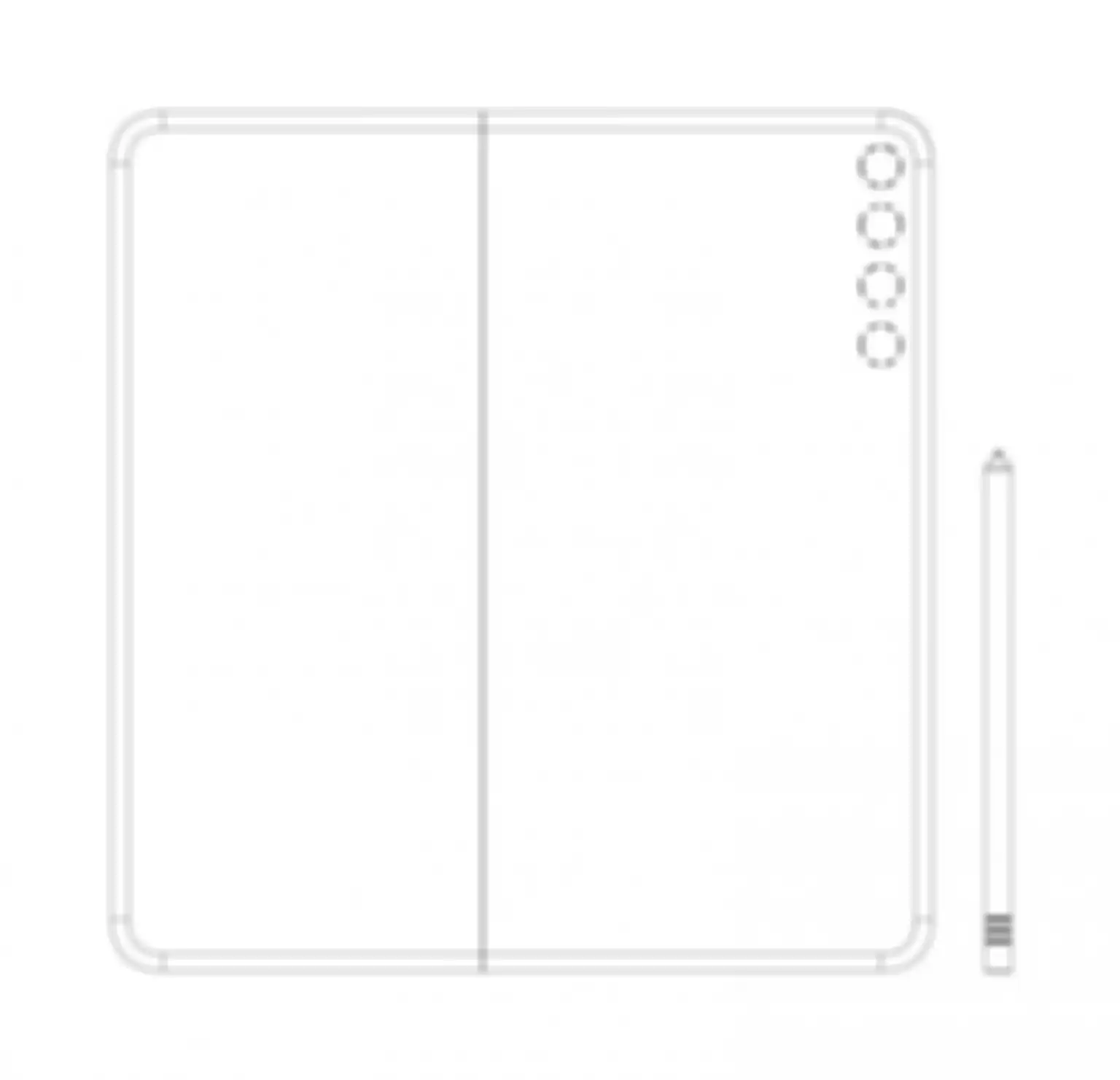 Sketsa paten dari smartphone yang diduga akan menjadi Huawei Mate X2