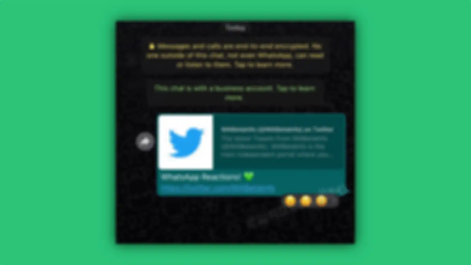 Bocoran tampilan Message Reaction di Whatsapp