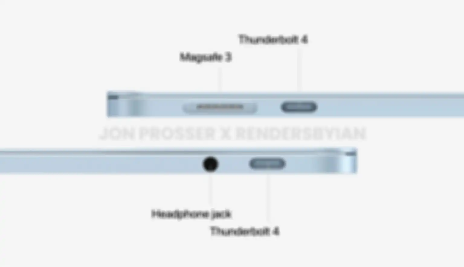 Sejumlah port yang ada di render MacBook Air generasi baru