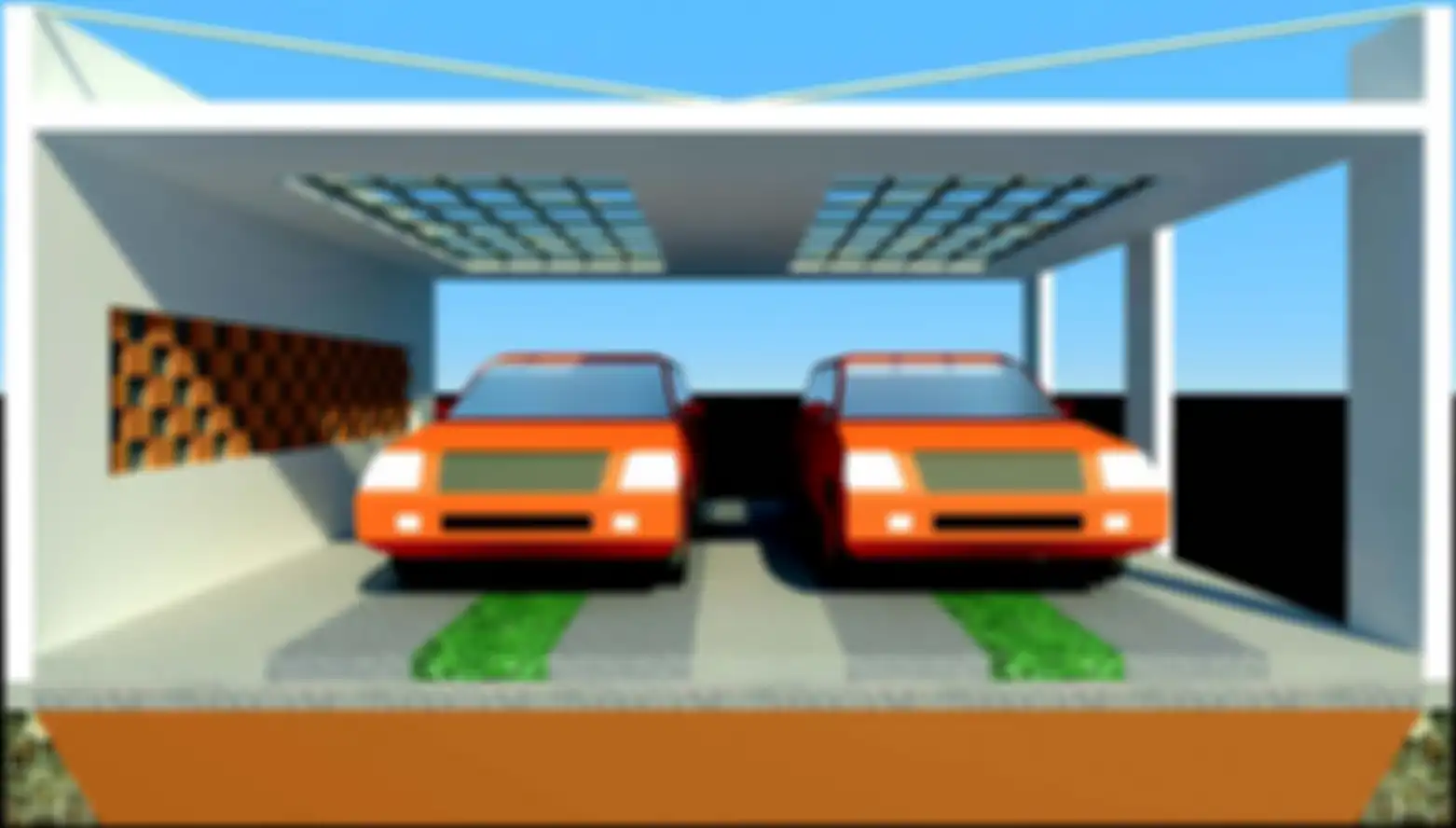 Contoh ukuran ideal carport untuk 2 mobil.