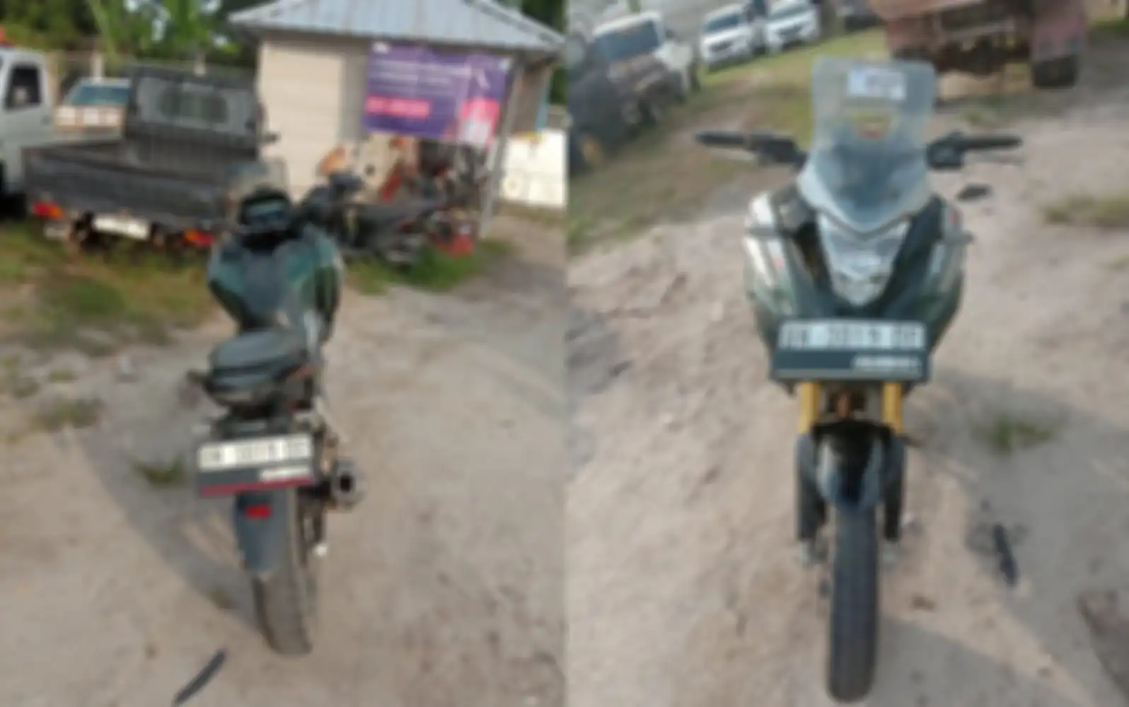 Tampak depan dan belakang motor murah Honda CB150X.