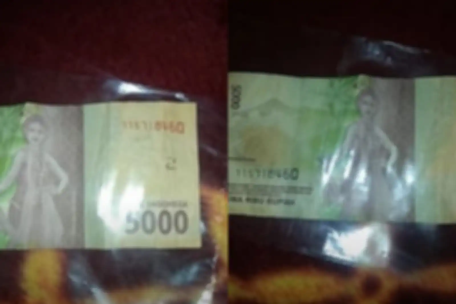 Uang kertas Rp 5000 dengan ciri khusus.
