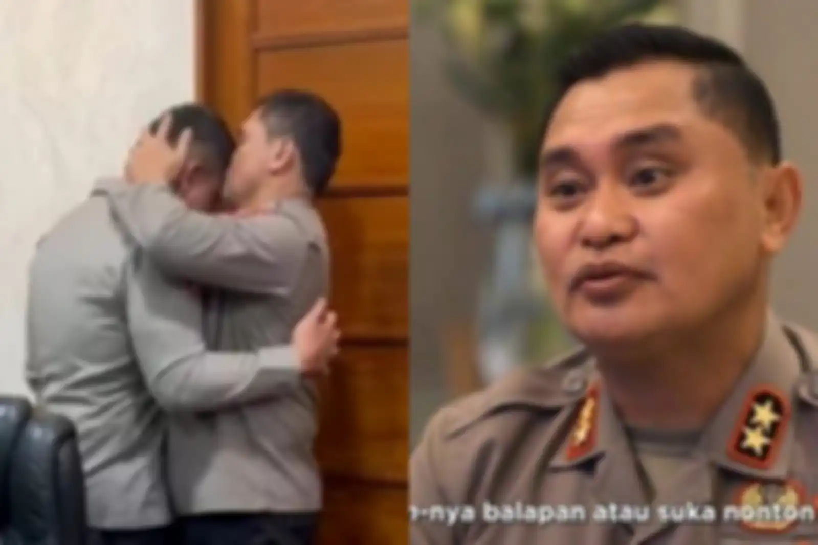 Irjen Ferdy Sambo menangis di pelukan Kapolda Fadil Imran 