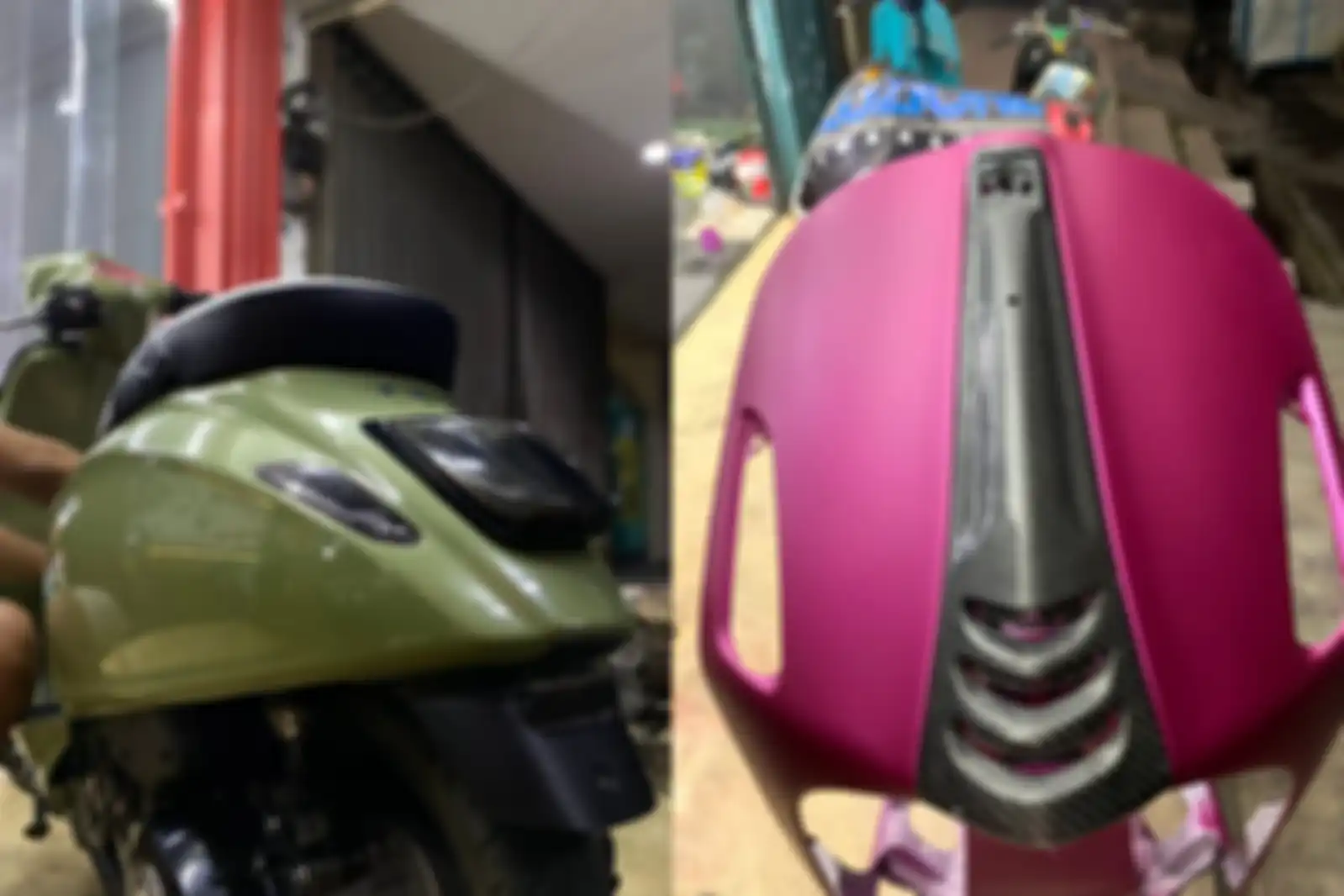Modifikasi motor repaint cat body Vespa matic.