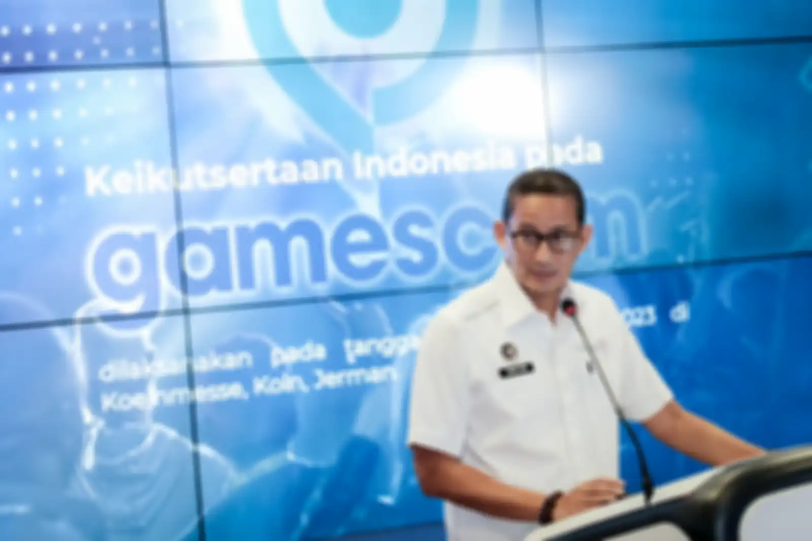 Menteri Parawisata dan Ekonomi Kreatif, Sandiaga Uno mengumumkan keikutsertaan game lokal Indonesia (14-08-2023)