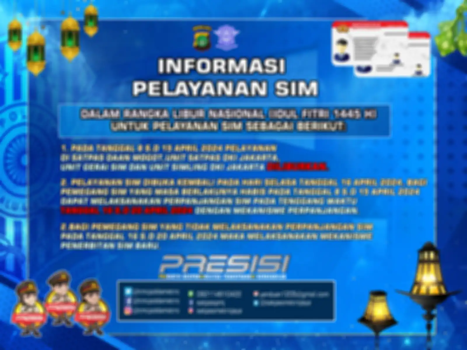 Program dispensasi SIM dalam rangka Idul Fitri 1445 H.