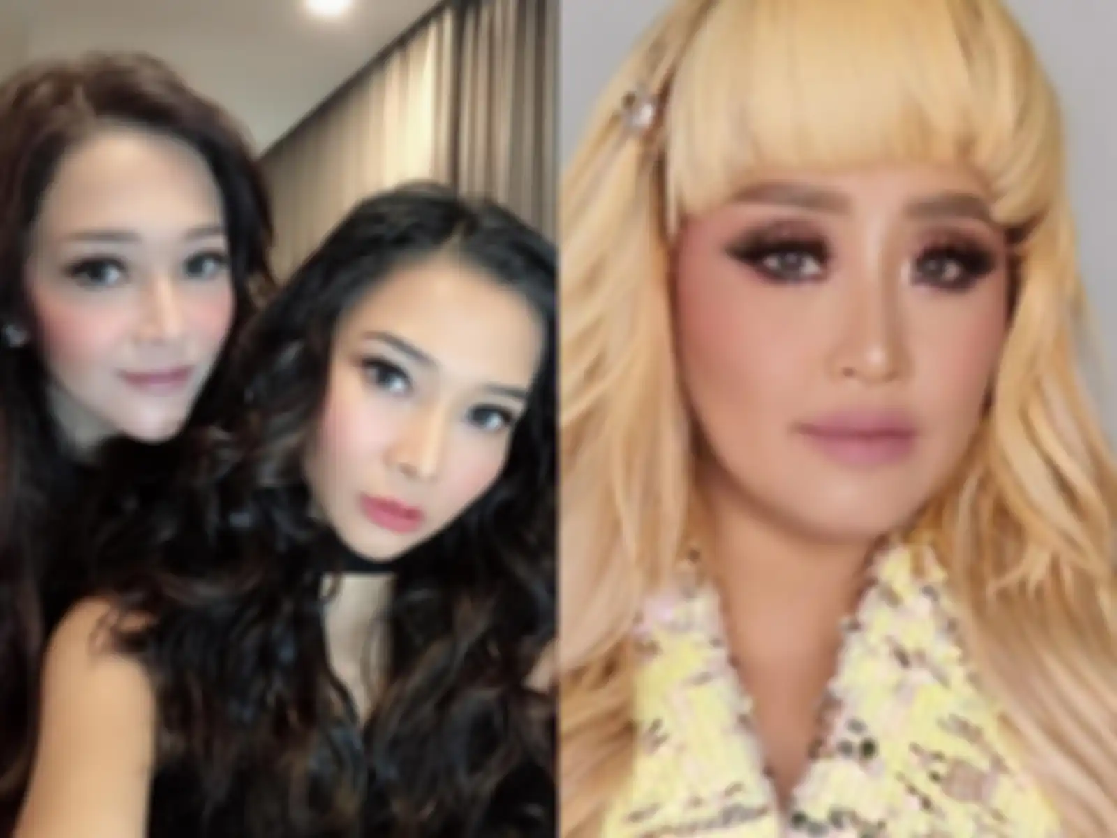 Kolase foto Meychan, Maia Estianty, dan Pinkan Mambo. 