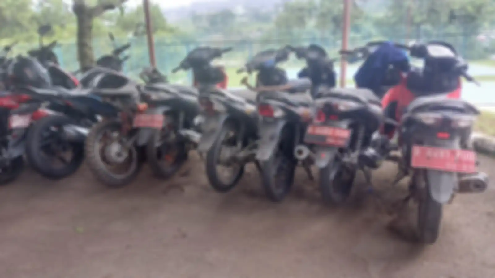 Beberapa motor yang dilelang Kominfo di Bogor.