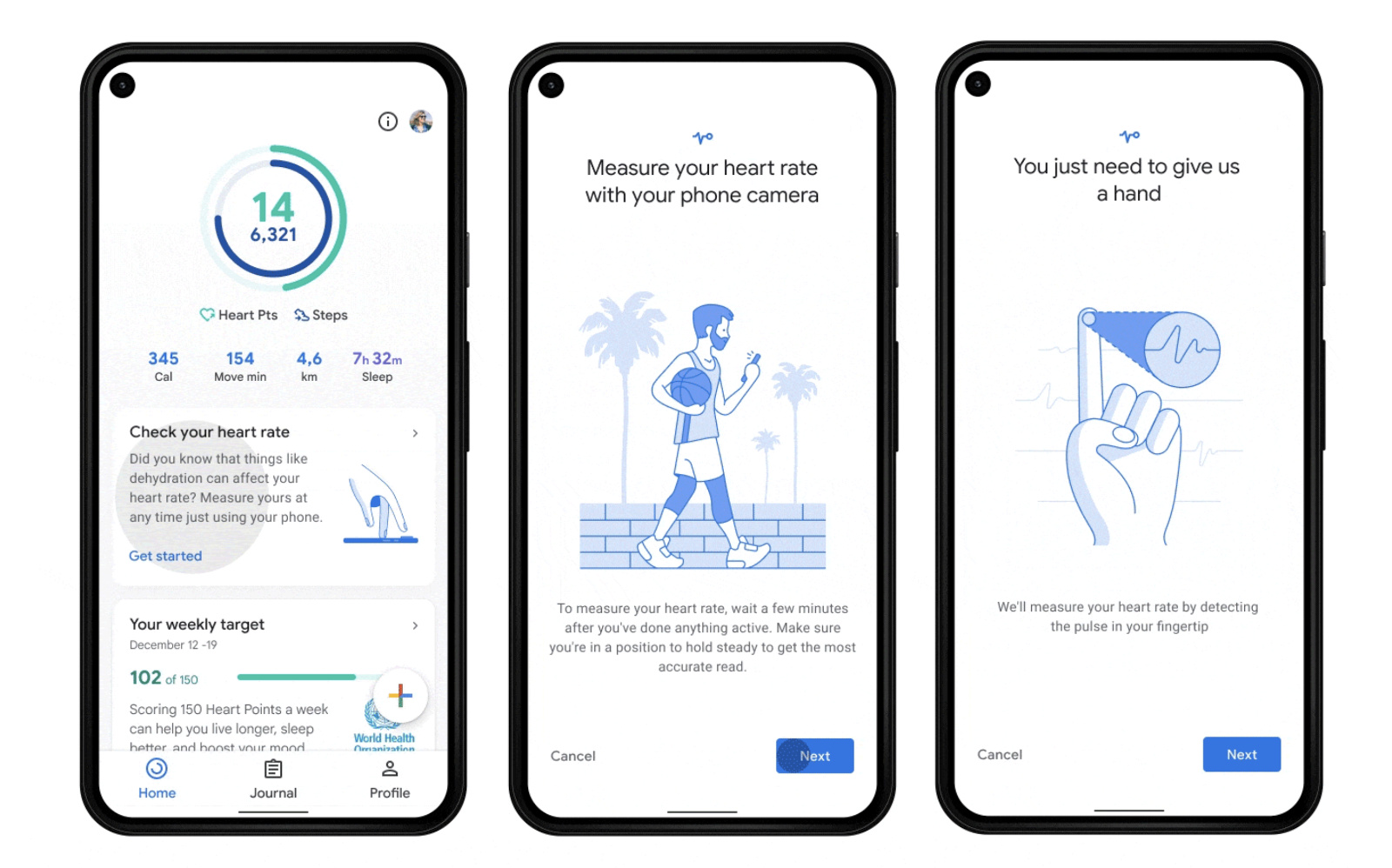 langkah-langkah menghitung detak jantung menggunakan aplikasi Google Fit