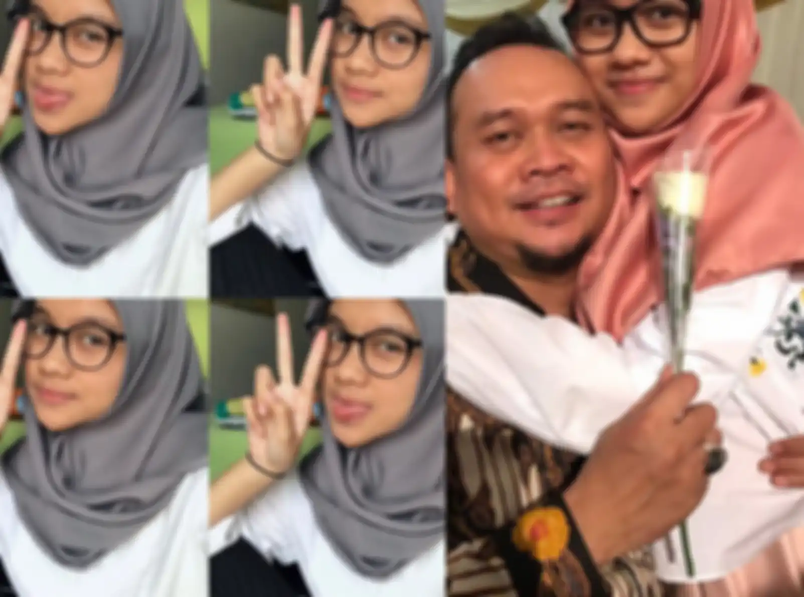 Cak Lontong bersama anak perempuannya