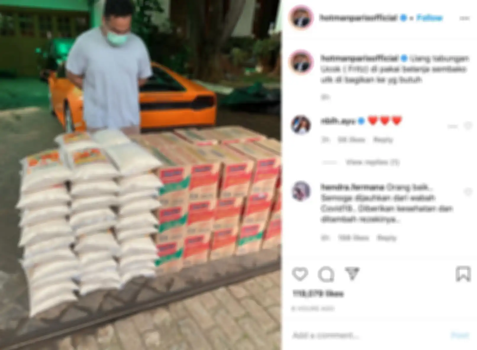Fritz Hutapea yang nampak mengawasi bantuan sembako sebelum disalurkan.