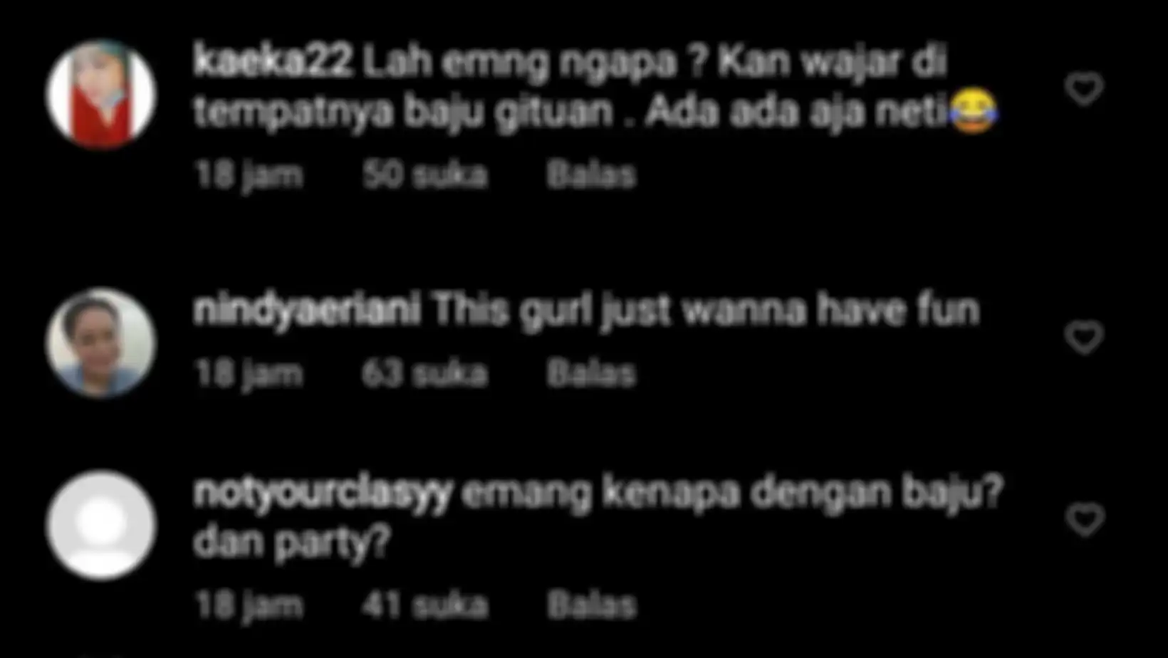 komentar netizen bela Chandrika Chika