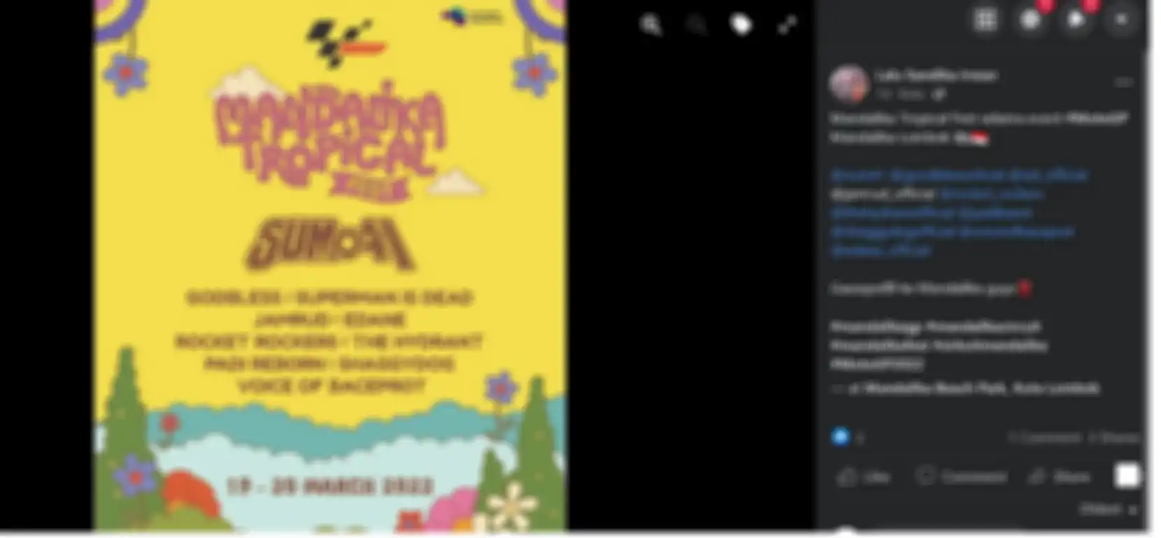 Tangkapan layar Poster Mandalika Tropical Fest yang bocor di media sosial, Sum 41 disiapkan jadi headliner