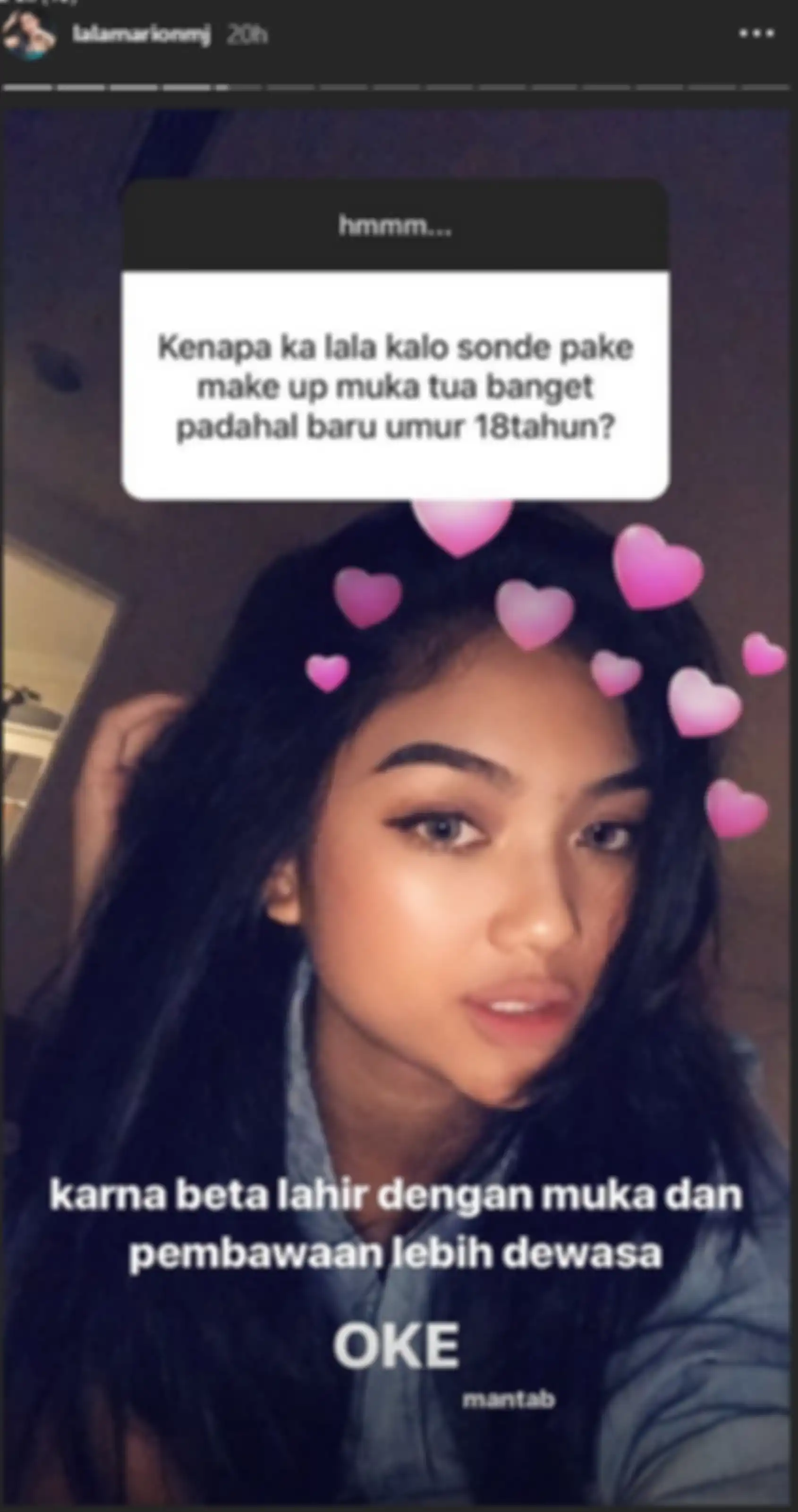 Jawaban Marion saat dibilang wajahnya tua