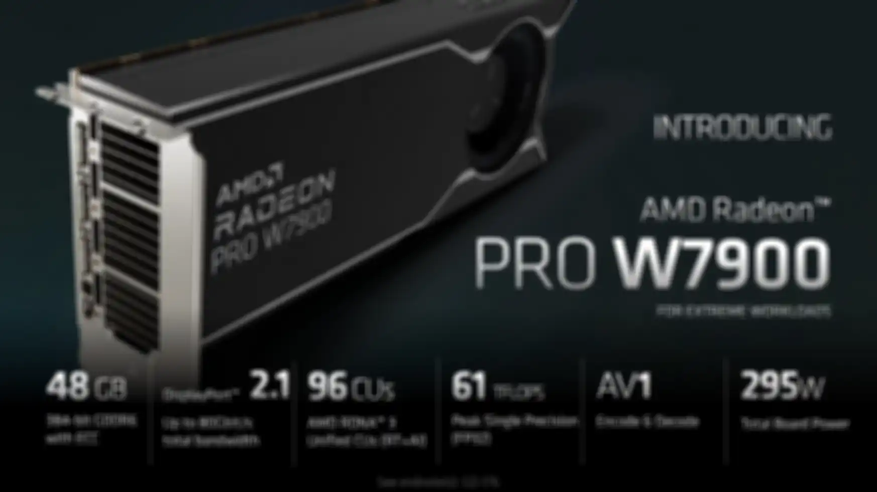 Spesifikasi kunci GPU Radeon Pro W7900.