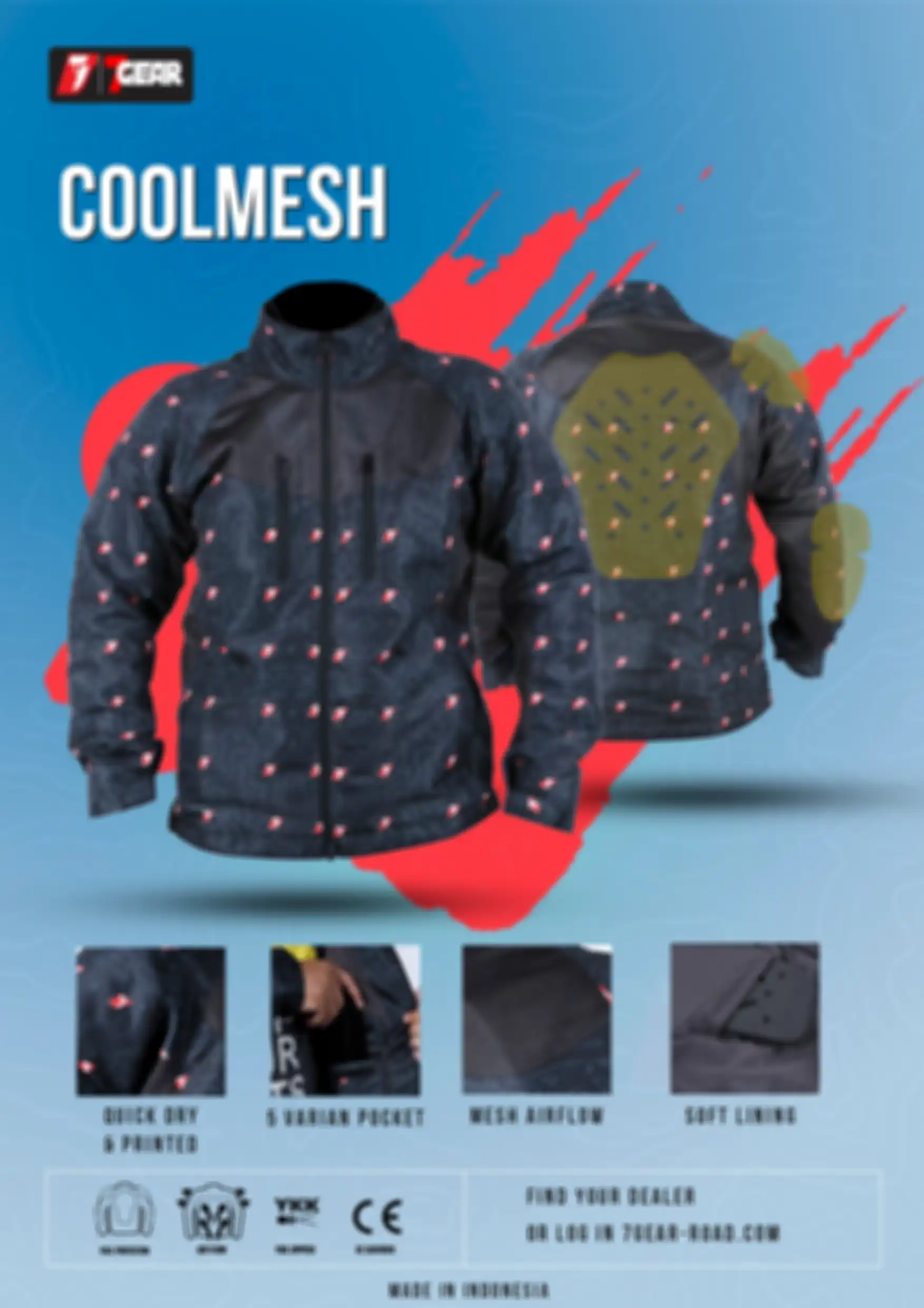 Salah satu jaket riding dari 7Gear.