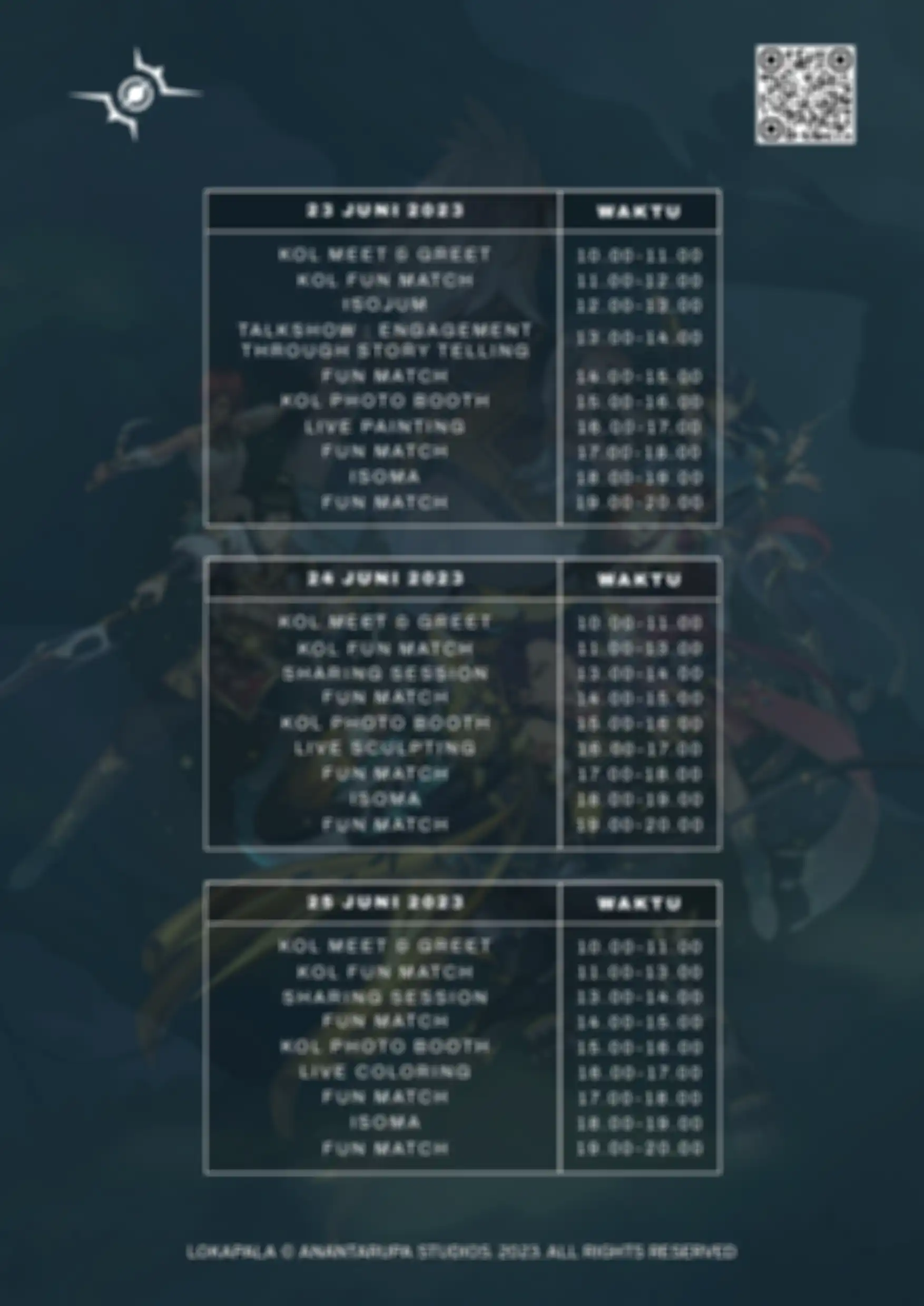 Rangkaian acara yang akan digelar di booth Lokapala saat acara Indonesia Comic Con 2023