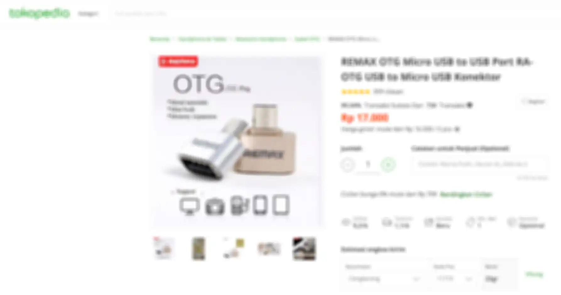Penjualan OTG di Tokopedia