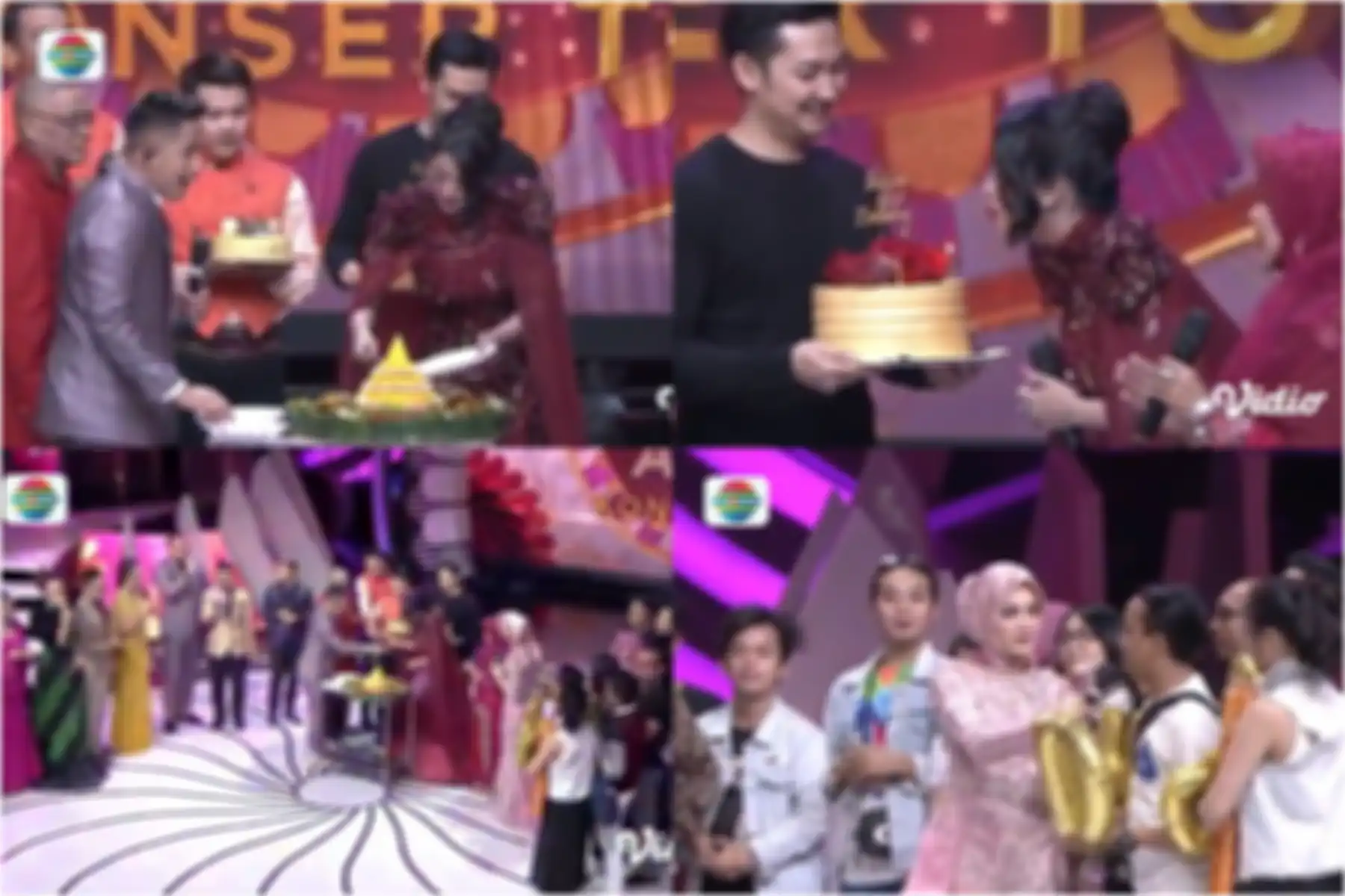 Perayaan ulang tahun Dewi Perssik di panggung DA Asian 4, Minggu (16/12/2018).