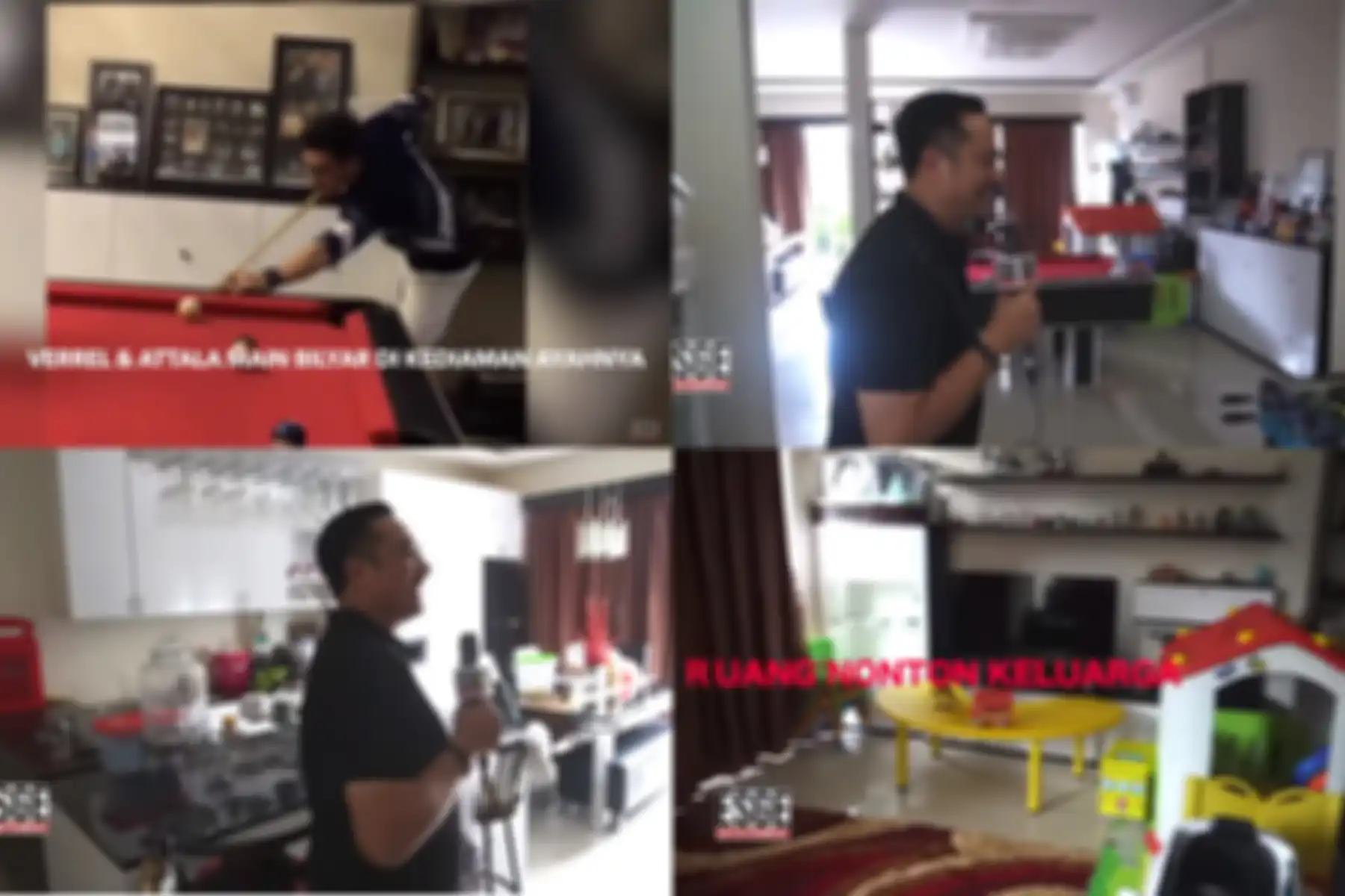 Ruangan bermain, dapur, dan ruang keluarga di rumah Ivan Fadilla