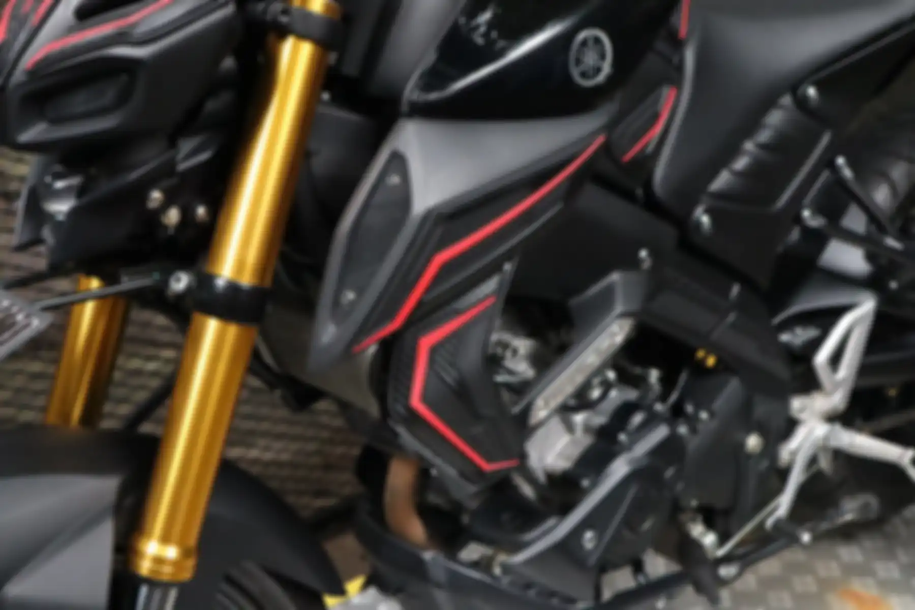 Body protector Hayaidesu di area shroud tangki Yamaha MT-15.