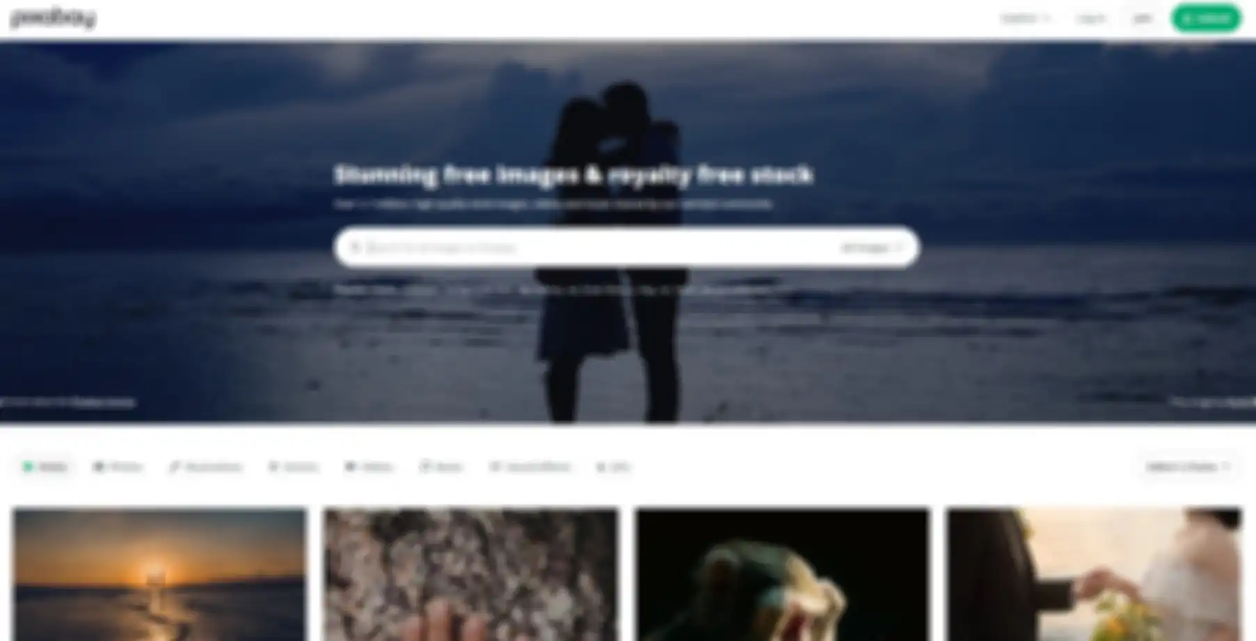 Tampilan website Pixabay